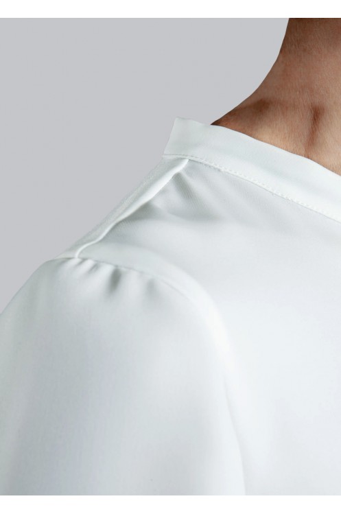Camisa Blanca Crepé Inés de Mujer Cuello Mao 