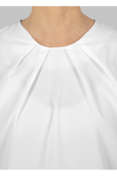 Blusa Blanca Crepé Estela de Mujer